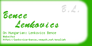 bence lenkovics business card